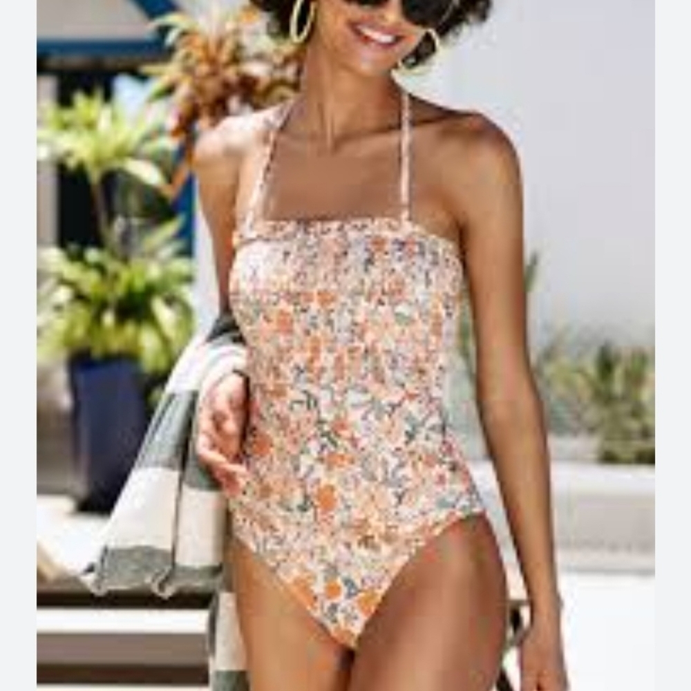 Cupshe NEW Elodie Ditsy Floral Smocked One Piece